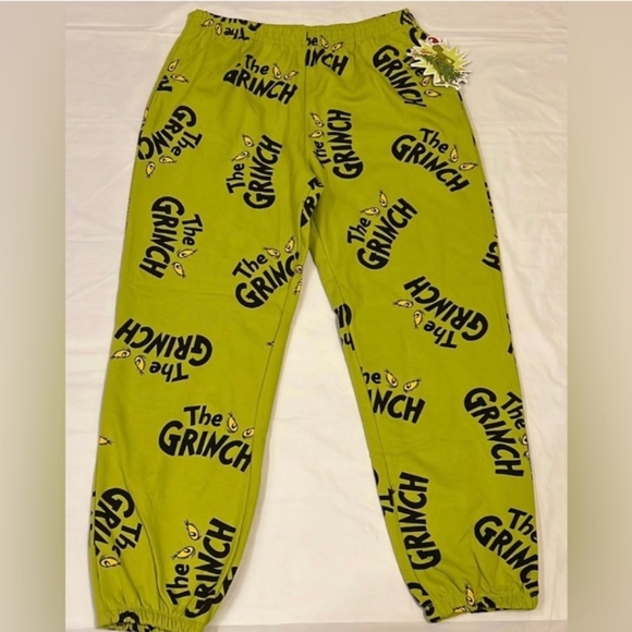 NWT 2 pc The Grinch Dr Seuss joggers hoodie pullover set sweatpants XL Christmas - Picture 6 of 10